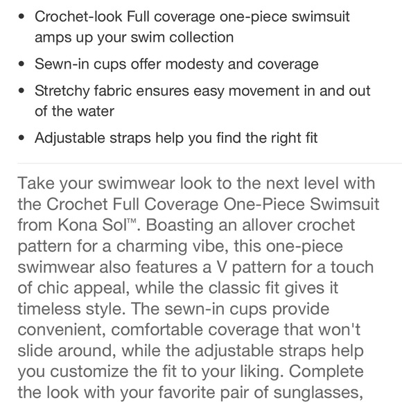 💗SOLD💗 Kona Sol Navy Blue and Nude crochet, one piece women’s bathing suit - Picture 7 of 9